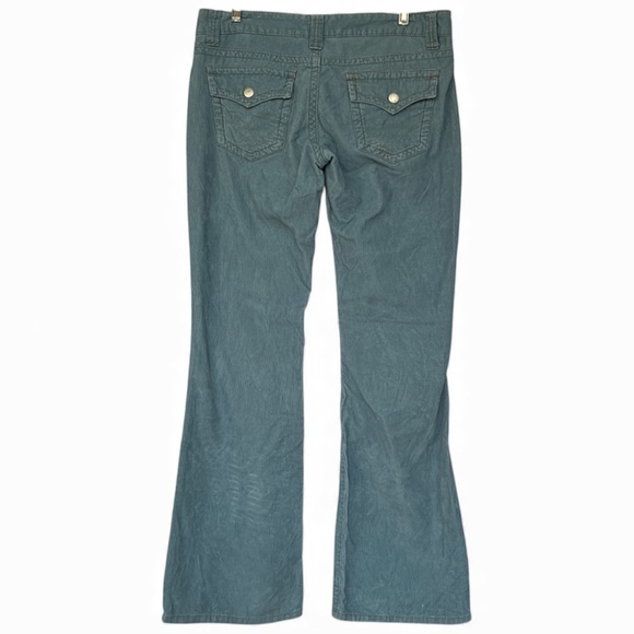 Y2K Bluenotes Pants Blue Corduroy Flare Size 9 Low Rise Grunge Punk Rave - Picture 4 of 9